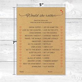 img 3 attached to 🎉 Fun Bridal Shower Games: Would She Rather and Wedding Scramble Cards (50 pack - 2-in-1 Sheet) - Perfect for Engagement, Bachelorette, and Dinner Parties - Who Knows the Bride Best? - Rustic Kraft Design