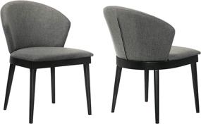 img 3 attached to Armen Living Fabric Chairs Set Charcoal Furniture