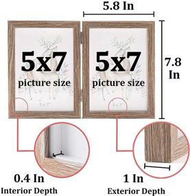 img 3 attached to 🖼️ AEVETE 5x7 Double Picture Frames: Elegant Wood Folding Frames for Vertical Display with Real Glass Front