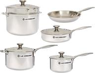 le creuset 10-piece tri-ply stainless steel cookware set logo