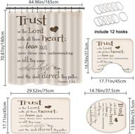 🛁 nmpptm 4 piece bathroom sets: trust in the lord with all thine heart, with shower curtain, waterproof fabric cloth, polyester bath curtain, anti-slip floor mat, toilet lid cover, and toilet rugs bath mat logo