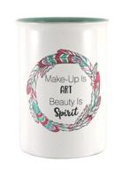 💄 swissco ceramic makeup organizer cup - stylish storage for vanity, desktop & makeup art print logo