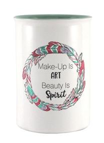 img 1 attached to 💄 Swissco Ceramic Makeup Organizer Cup - Stylish Storage for Vanity, Desktop & Makeup Art Print