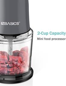 img 3 attached to 🔪 EZBASICS 2-Speed Mini Food Processor - Small Electric Chopper for Vegetables, Meat, Fruits, Nuts - Sharp Blades, 2-Cup Capacity, Silver