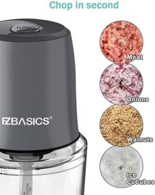 img 2 attached to 🔪 EZBASICS 2-Speed Mini Food Processor - Small Electric Chopper for Vegetables, Meat, Fruits, Nuts - Sharp Blades, 2-Cup Capacity, Silver