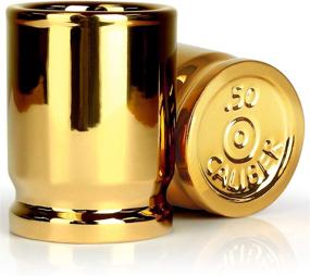 img 4 attached to The Original 50 Cal Shot Glasses - Set of 2 Bullet Casing Shaped Shot Glasses (2oz Capacity)