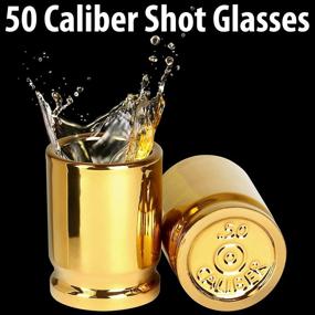 img 3 attached to The Original 50 Cal Shot Glasses - Set of 2 Bullet Casing Shaped Shot Glasses (2oz Capacity)