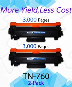 img 3 attached to EasyPrint (2-Pack) TN-760 Toner Cartridge Compatible with Brother HL-L2350DW HL-L2395DW MFC-L2710DW MFC-L2750DWXL Printer