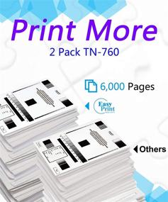 img 2 attached to EasyPrint (2-Pack) TN-760 Toner Cartridge Compatible with Brother HL-L2350DW HL-L2395DW MFC-L2710DW MFC-L2750DWXL Printer