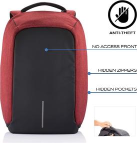 img 3 attached to XD Design Bobby Original Anti-Theft Laptop USB Backpack Red (Unisex Bag)