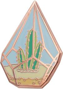 img 4 attached to 🌵 Geometric Terrarium Cactus Enamel Pin by REAL SIC - Adorable Succulent Garden Lapel Pin for Backpacks, Jackets, Hats & Tops