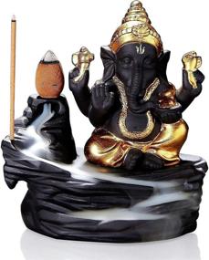 img 4 attached to 🙏 OTOFY Handmade Ceramic Incense Holder - Backflow Incense Burner Figurine - Home Decor Gift Decoration - Statue Ornament (Ganesha)