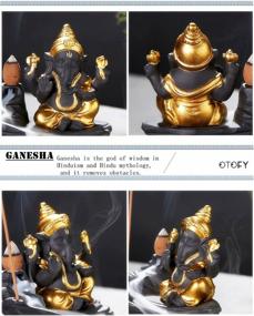 img 3 attached to 🙏 OTOFY Handmade Ceramic Incense Holder - Backflow Incense Burner Figurine - Home Decor Gift Decoration - Statue Ornament (Ganesha)
