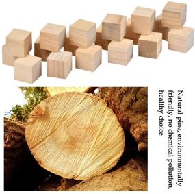 img 1 attached to Buygoo 120Pcs Wood Square Blocks: 1 inch Natural Solid Cube Wood Blocks for Crafts, DIY Décor, and Projects