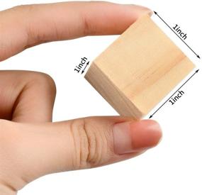 img 3 attached to Buygoo 120Pcs Wood Square Blocks: 1 inch Natural Solid Cube Wood Blocks for Crafts, DIY Décor, and Projects