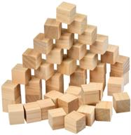 buygoo 120pcs wood square blocks: 1 inch natural solid cube wood blocks for crafts, diy décor, and projects logo