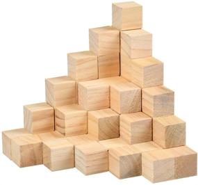 img 2 attached to Buygoo 120Pcs Wood Square Blocks: 1 inch Natural Solid Cube Wood Blocks for Crafts, DIY Décor, and Projects