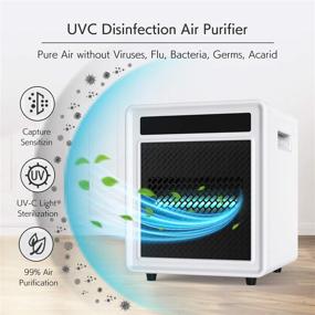 img 3 attached to UV-C Light Air Purifier Sanitizer for Home, Allergies, Pets, Dust, Smoke & Mold Removal - Designed for Home, Large Room, Bedroom, Office - 322 sq.ft Coverage with 5 MPH Rate