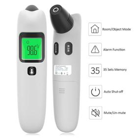 img 2 attached to Black Intelligent Fever Alarm Temperature Measurement Device for Baby and Adult - No Touch Forehead and Ear