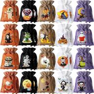 pieces halloween burlap present drawstrings logo