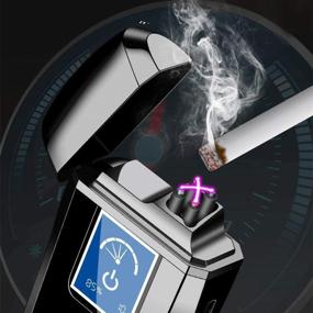 img 2 attached to 💡 Rainbow USB Rechargeable Dual Arc Lighter - Windproof Plasma Lighter with LED Display for Cigarettes, Candles, and Fireworks - Flameless Electronic Lighter