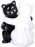 🧂 seo-optimized magnetic ceramic salt and pepper shakers set - pacific giftware hugging white and black logo