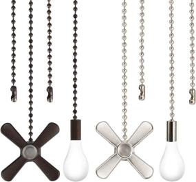 img 4 attached to Ceiling Fan Pull Chains Set - 4PCS Chain Pulls for Cute Fan Light, Nickel with Unique Craft ORB Pull Chain Extensions