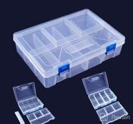 img 1 attached to 🗃️ Enhanced 9-Grids Plastic Organizer Box with Dividers | Craft and Jewelry Organizer | Small Parts Container with Dividers for Beads, Earrings, Rings, Buttons, and More… review by Kristen Simpson