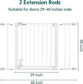 img 1 attached to BABELIO Metal Baby Gate with Wireless Alarm - Easy Step Extra Wide Dog Gate for Stairs and Doorways