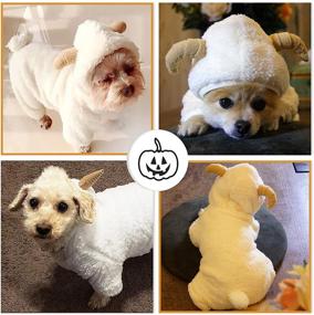 img 1 attached to 🐑 Cute Cartoon Sheep Rabbit Hoodie Coat: Perfect Halloween & Christmas Costume for Small Pets - AOFITEE Dog Winter Warm Fleece Jacket