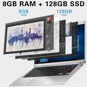 img 1 attached to 💻 14.1" Laptop with HD Display, Intel 64-bit Quad-core Celeron J3455 Processor, 8GB RAM, 128GB SSD (scalable up to 1TB), Windows 10 Pro