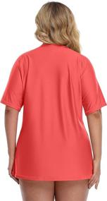 img 2 attached to 👚 ATTRACO Women's Plus Size Short Sleeve Rashguard UPF 50+ Swimming Shirt - Maximum Protection for Sun and Water Activities