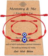 ppjew 7 knot evil eye bracelet red string - ultimate protection 🧿 bracelet set for women, girls and boys – mommy and me matching bracelets logo