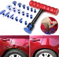 🔧 dent removal kit: t-handle pdr for car with 18 glue tabs - effective dent popper for auto hail damage | paintless dent repair tool set logo