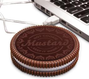 img 3 attached to NG1702 - Mustard USB Cup Mug Warmer Coaster in Dark Brown Hot Cookie