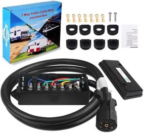 img 4 attached to 🔌 Premium WATERWICH 7 Way Trailer Plug Cord with Weatherproof Junction Box - Heavy Duty 6 Feet Harness for RV Tow Truck and Commercial Vehicles