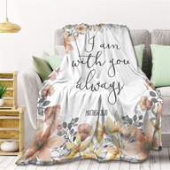 📖 bible verse fleece throw blanket - i am with you always | lightweight & super soft flannel bed blanket | perfect home decor for couch, chair, sofa, living room | small size: 50"x40 logo