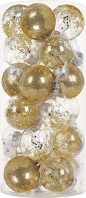 img 4 attached to 🍾 Sparkling Champagne Christmas Balls Ornaments: 24 Beautiful Shatterproof Xmas Tree Decorations for Holiday Wedding Party