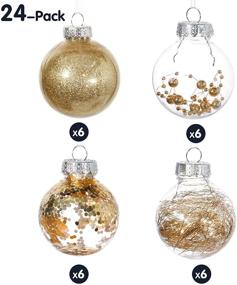 img 3 attached to 🍾 Sparkling Champagne Christmas Balls Ornaments: 24 Beautiful Shatterproof Xmas Tree Decorations for Holiday Wedding Party