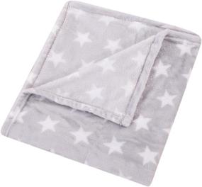 img 4 attached to Cozy up with the HYSEAS Flannel Fleece Star Throw Blanket Grey - Stylish & Luxurious Microfiber Blanket for Ultimate Comfort - Perfect for Couch, Bed, Chair, and Sofa - All Seasons Lightweight - 50x60 Inch