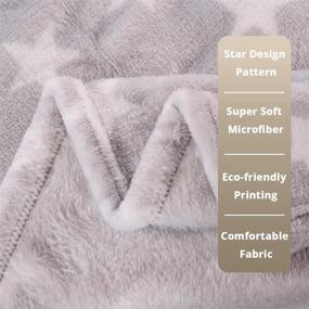 img 2 attached to Cozy up with the HYSEAS Flannel Fleece Star Throw Blanket Grey - Stylish & Luxurious Microfiber Blanket for Ultimate Comfort - Perfect for Couch, Bed, Chair, and Sofa - All Seasons Lightweight - 50x60 Inch