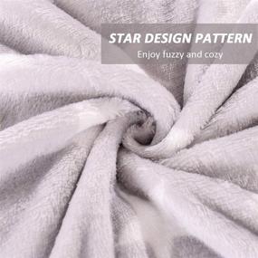 img 1 attached to Cozy up with the HYSEAS Flannel Fleece Star Throw Blanket Grey - Stylish & Luxurious Microfiber Blanket for Ultimate Comfort - Perfect for Couch, Bed, Chair, and Sofa - All Seasons Lightweight - 50x60 Inch