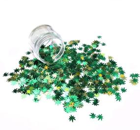 img 3 attached to 🍏 Laza Leaves Chunky Glitter Flakes Nail Art Sequin Pot - Emerald Apple Leaf 10ml Jars: Ideal for DIY Crafts, Party Decor & Festivals