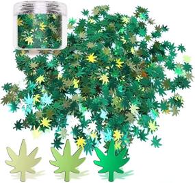 img 4 attached to 🍏 Laza Leaves Chunky Glitter Flakes Nail Art Sequin Pot - Emerald Apple Leaf 10ml Jars: Ideal for DIY Crafts, Party Decor & Festivals