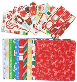 img 1 attached to 🎁 202-Piece Holiday Tissue Paper Assortment Set for Wrapping and Decorations - Ten Colors, Christmas Prints, and Christmas Name Stickers Included (20" x 20" inches)