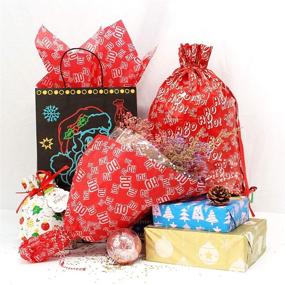 img 4 attached to 🎁 202-Piece Holiday Tissue Paper Assortment Set for Wrapping and Decorations - Ten Colors, Christmas Prints, and Christmas Name Stickers Included (20" x 20" inches)