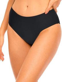 img 3 attached to 🩱 Hilor Women's High Waisted Bikini Bottoms - Solid Swimsuits Swim Briefs: Classic Tankini Bottom Swim Shorts