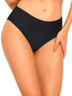 🩱 hilor women's high waisted bikini bottoms - solid swimsuits swim briefs: classic tankini bottom swim shorts logo