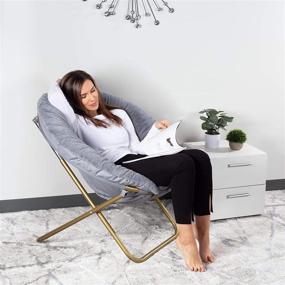 img 3 attached to 🪑 Ultimate Comfort Deluxe Chair: Milliard Cozy Saucer Chair for Bedroom/X-Large Grey (Faux Fur)