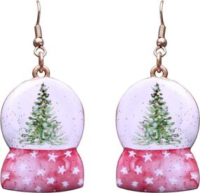 img 2 attached to Vintage Christmas Globe Holidays Earrings
